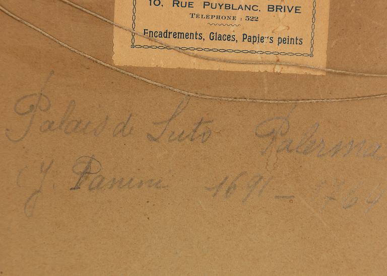 Jean Henri Alexandre Pernet, attributed, temple interior with figures.