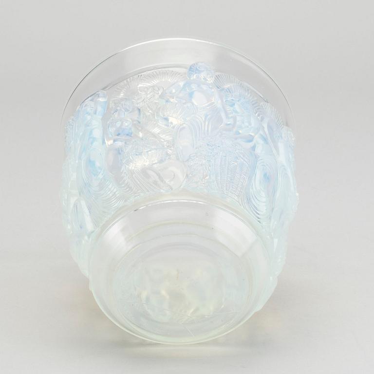 SABINO, an Art Deco moulded glass vase signed.