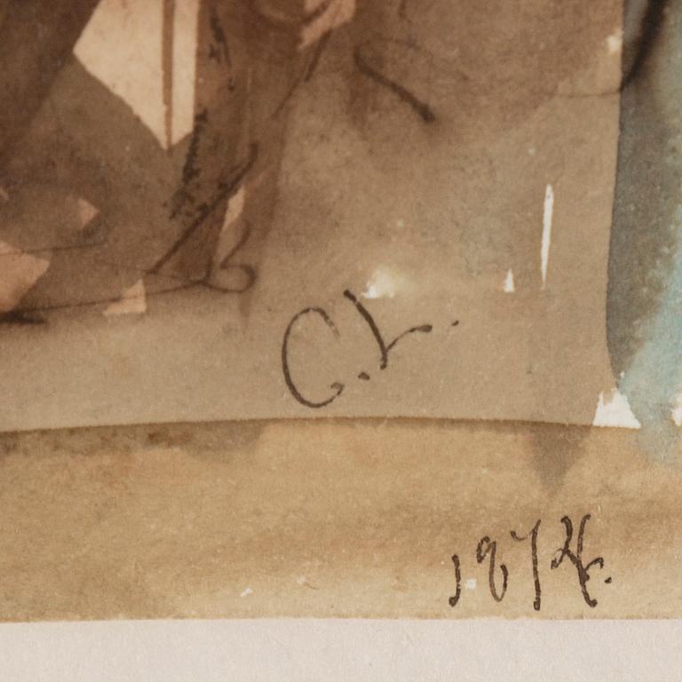 CARL LARSSON, watercolor, signed and dated 1874.
