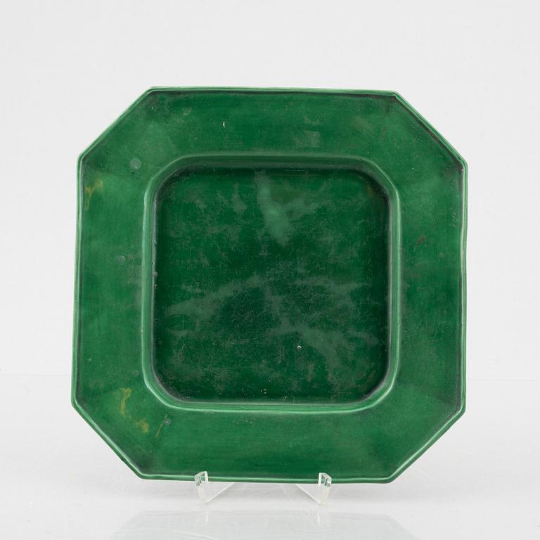 A green glazed Japanese, Meiji period (1868-1912).