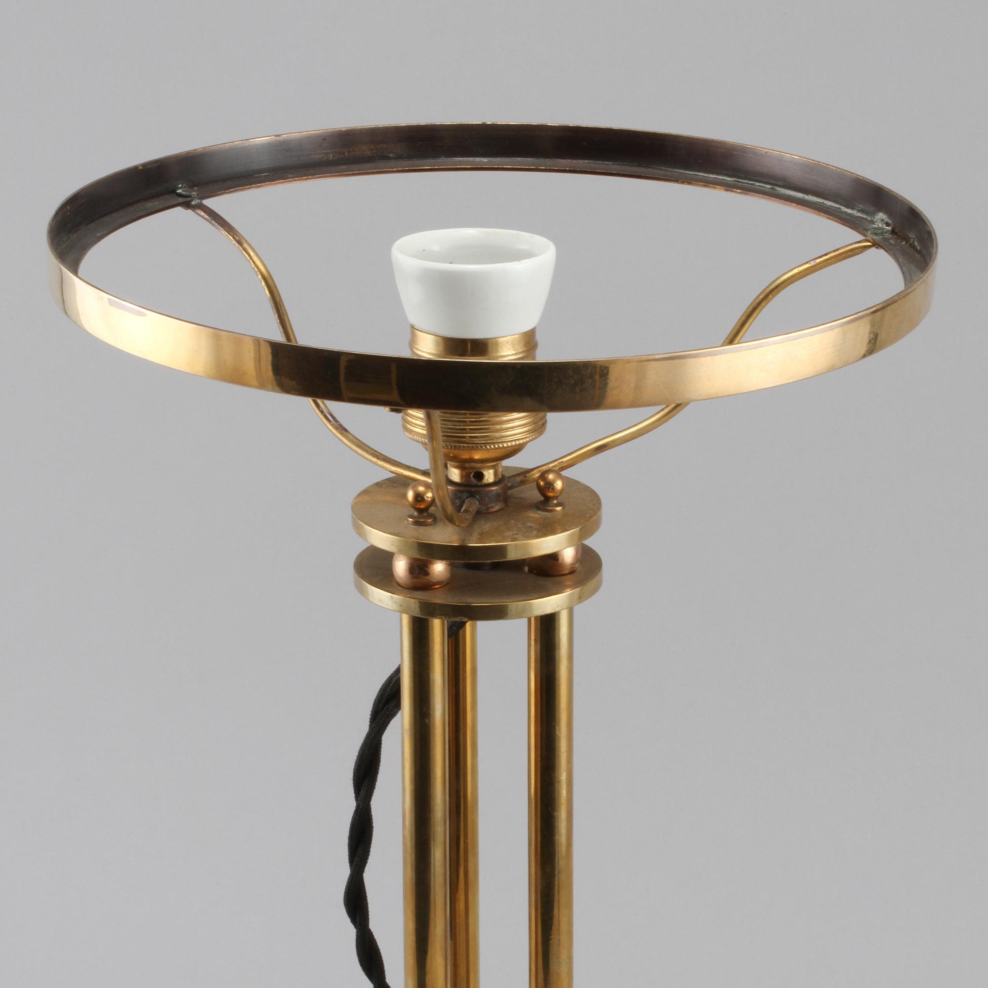 BORDSLAMPA, mässing, 1900-tal.
