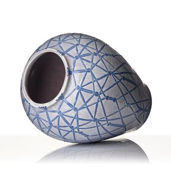 Gunnar G:son Wennerberg, a "Sgraffito" creamware floor vase, Gustavsberg, 1904.