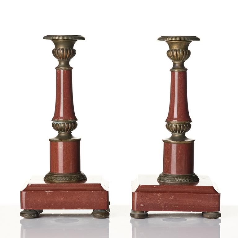 A pair of presumablu russian candlesticks.