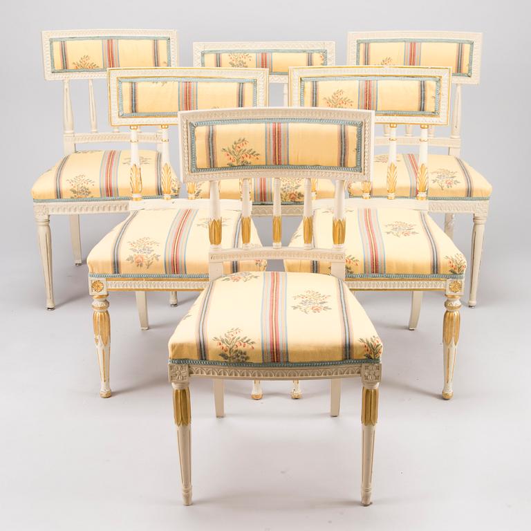 SIX CHAIRS, LATE GUSTAVIAN AND LATE GUSTAVIAN STYLE, similar.