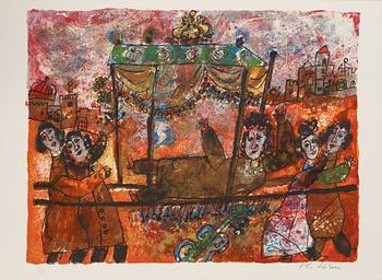 Theo Tobiasse, "The Song of Songs of King Salomon",portfolio with 12 ligographs in colous, signed 18/200.