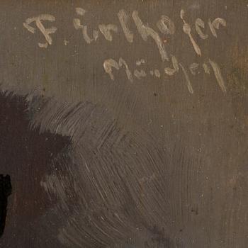 F ERLHOFER, olja på pannå, sign, München. 18/1900-tal.