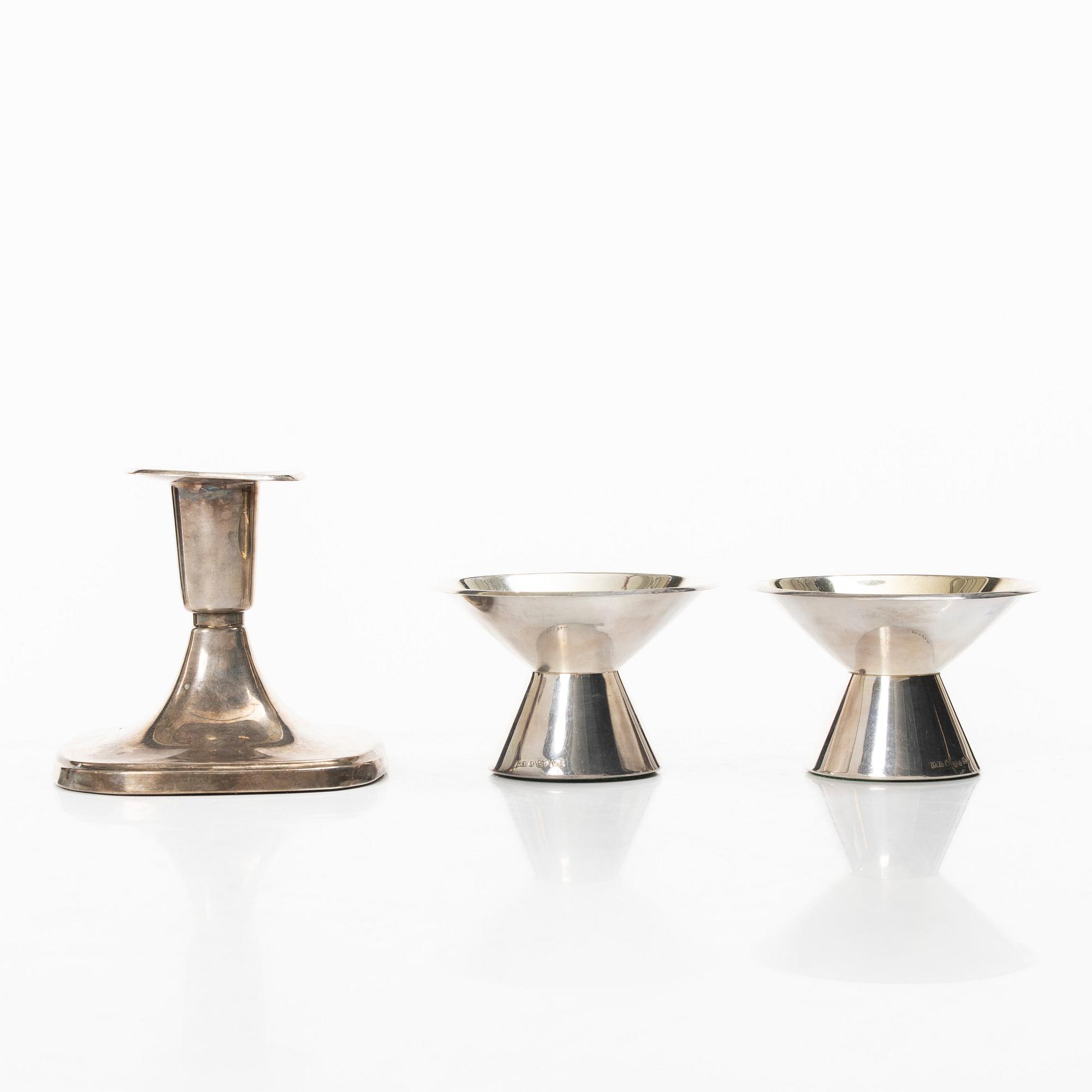 Punch mugs, 10 pcs, silver, including Johanna Gottschalk Arkala, Stockholm 1967.