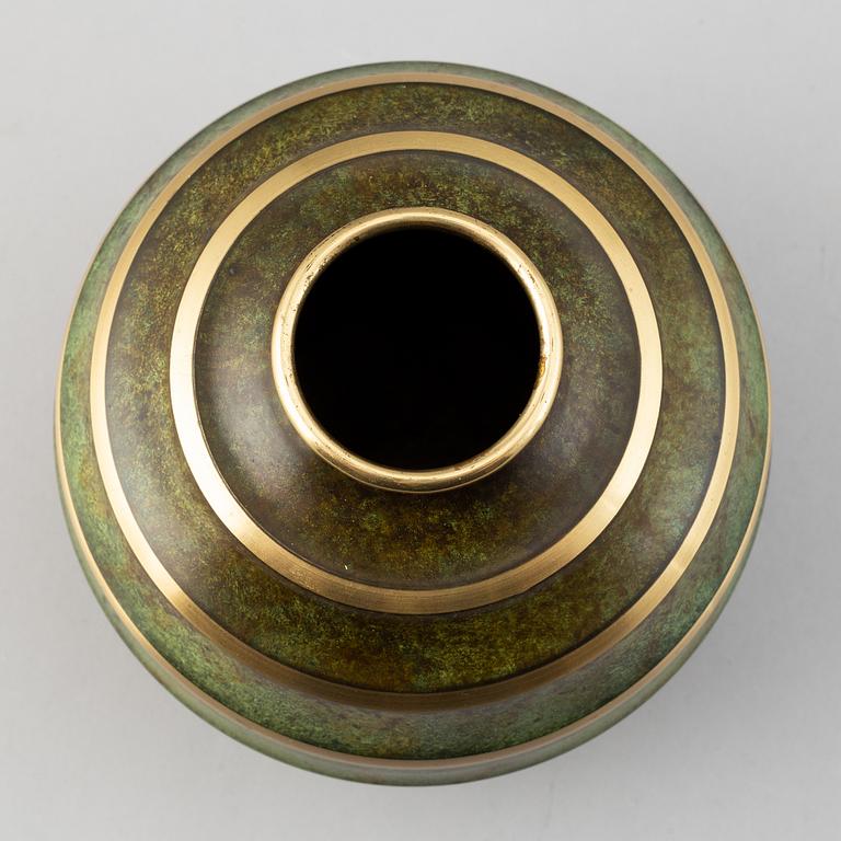 A bronze art déco vase from Svenska Metallverken, 1920's-30's.