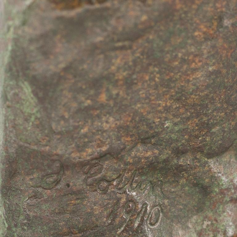 JOHANNES COLLIN, skulptur/brons, signerad och daterad 1910. Gjutare L Rasmussen, Köpenhamn.