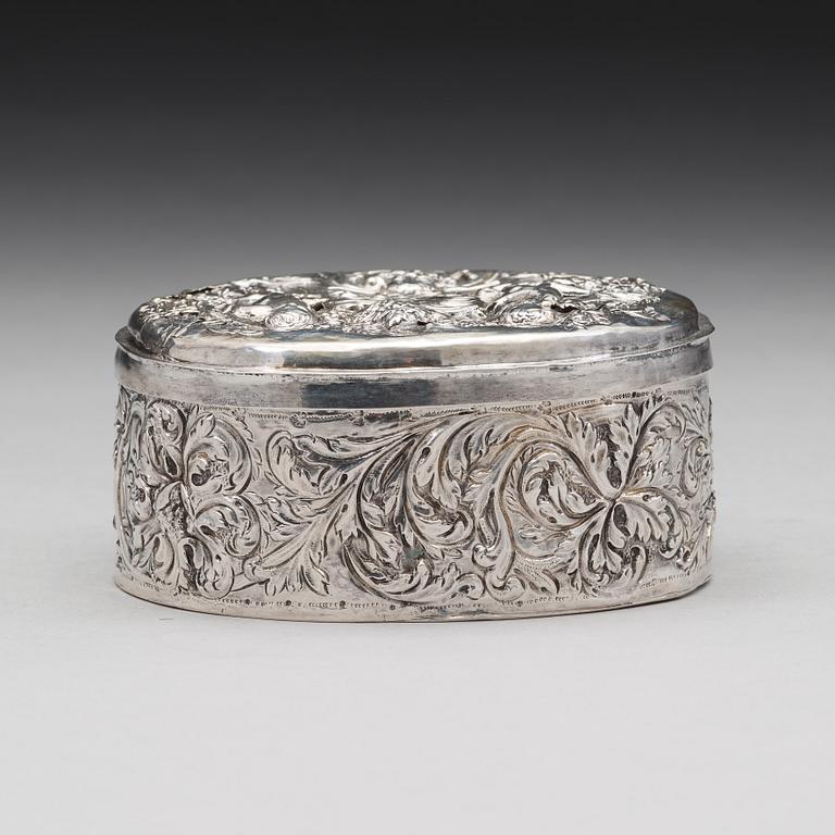 A Swedish eraly 18th century silver box, mark of Hans Ekerström dä, Hälsingborg 1707.