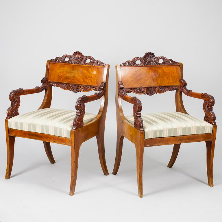 STOLAR, ett par, Ryssland, Biedermeier, 1800-talets första hälft.