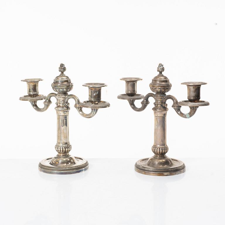 Kandelabrar, silver, ett par, Tetard Frères, Frankrike, omkring år 1900.