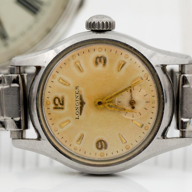 ARMBANDSUR, FICKUR & CIGARETTMUNSTYCKE, bla silver, bla Longines.