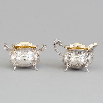 Four piece silver coffee service by GEWE, Malmö 1973-74.