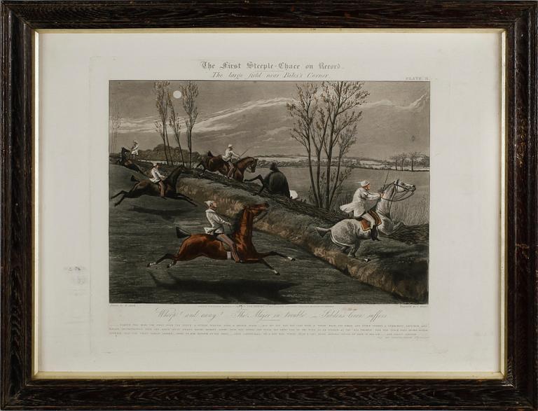 KOPPARSTICK, 4 st, efter Alken, England, 1800-/1900-tal.