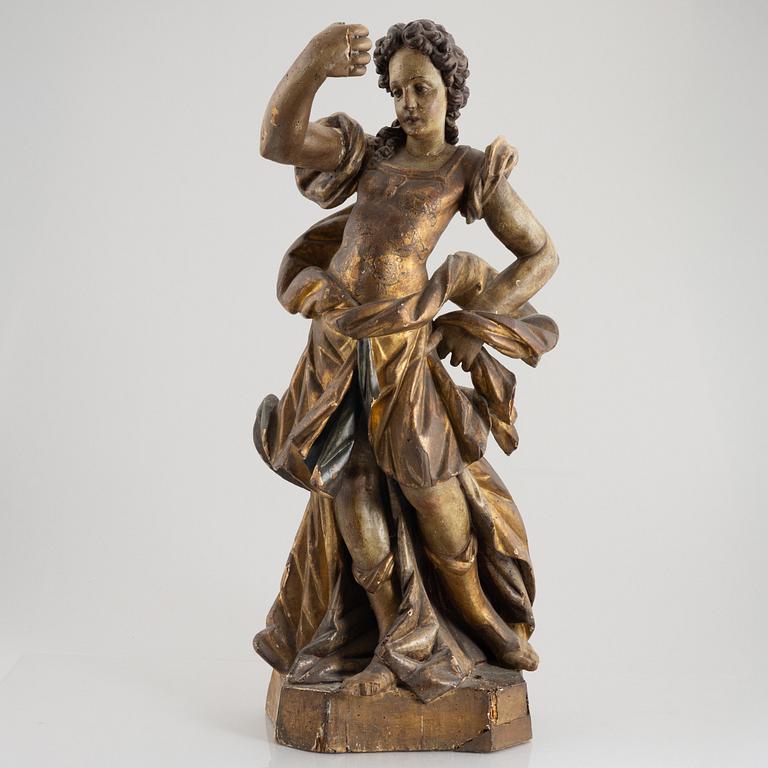 Sculpture, wood, 19th century, Standing figure.