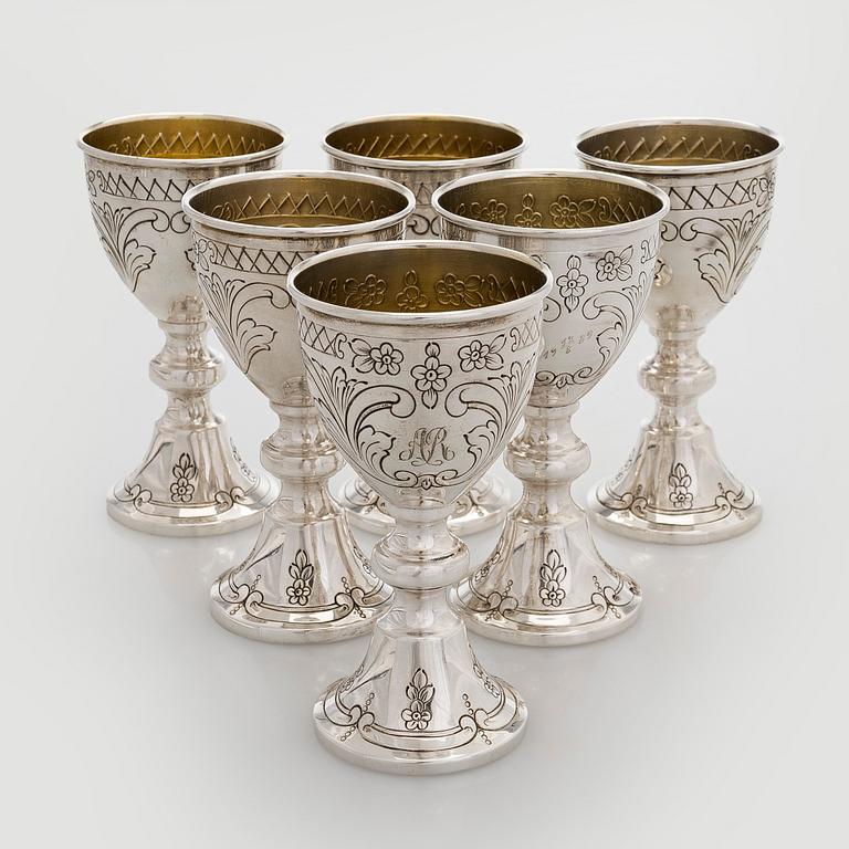 Pikareita, 6 kpl, hopea, Lissabon Portugali.