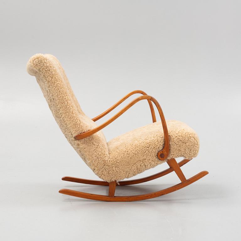 A Swedish Modern rocking chair, 1940's/50's.