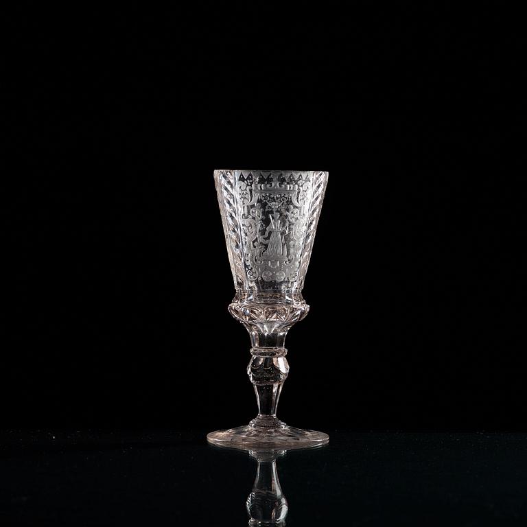 POKALGLAS. Böhmen, 1700-tal.