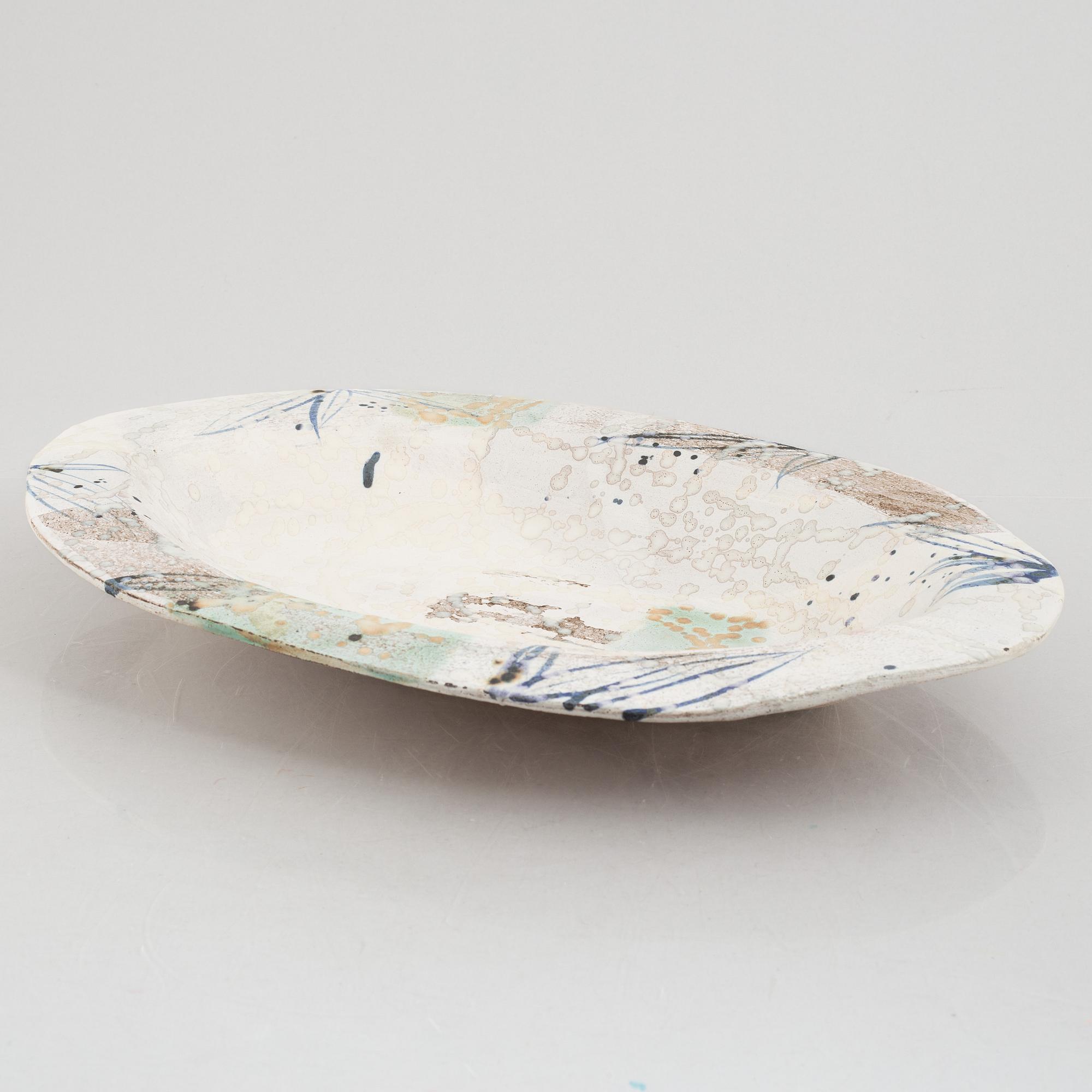 Margareta Andersson, a contemporary stoneware dish, own studio, Kungsbacka.