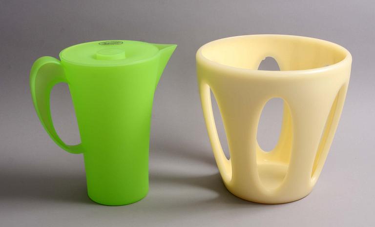 FRUKTSKÅL samt KANNA, plast, Guzzini.