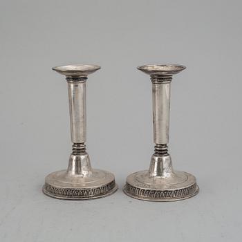 2+2 swedish silver candlesticks, including MGAB Uppsala 1963.