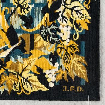 A wallhanging, machine-made, ca 99 x 157 cm, signed Hervé Lelong, J.F.D.