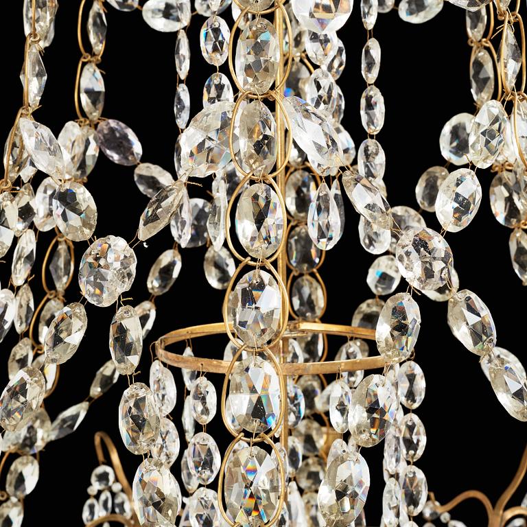 A Louis XVI late 18th century six-light chandlier.