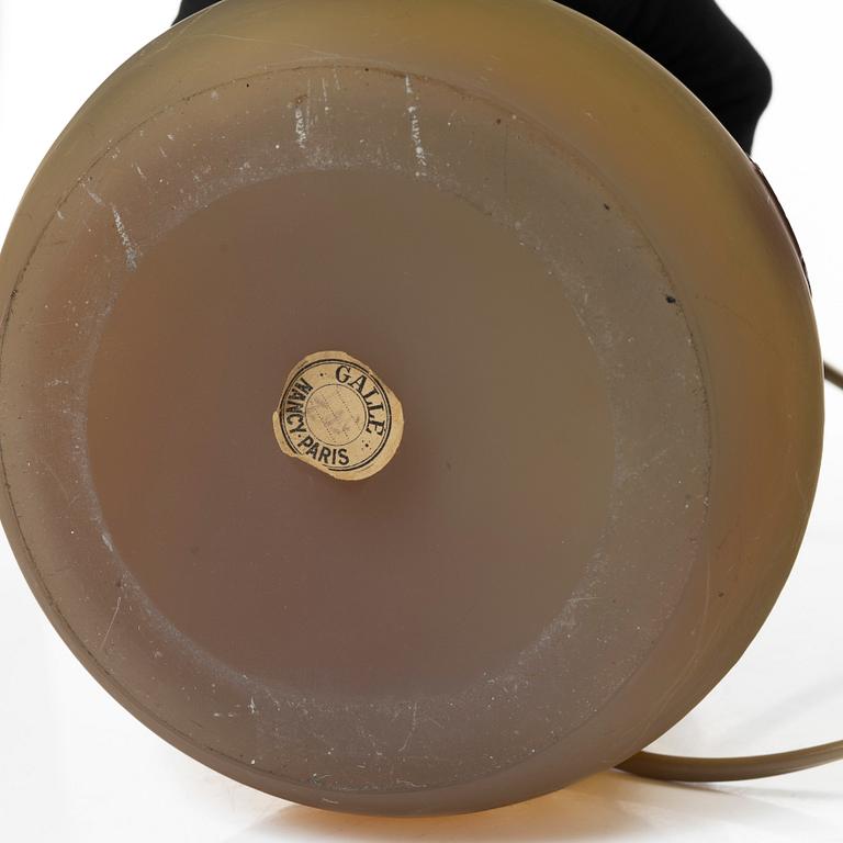 Emile Gallé, an Art Nouveau table lamp, circa 1900, Nancy, France.