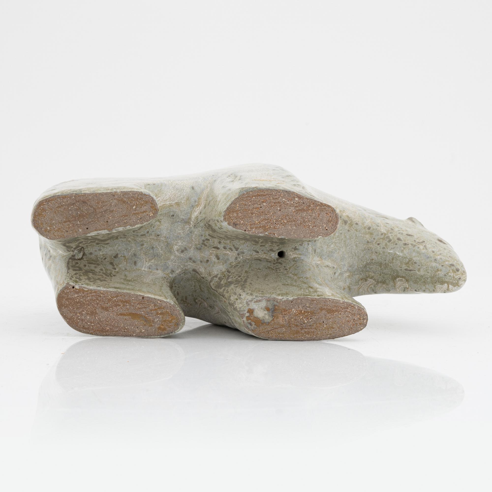 Lisa Larson, figurin, stengods, "Isbjörn", ur serien "Stora Zoo", Gustavsberg.