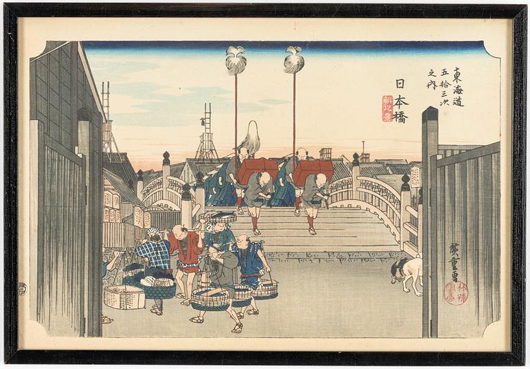 Utagawa Hiroshige I, efter, träsnitt, 1900-tal.