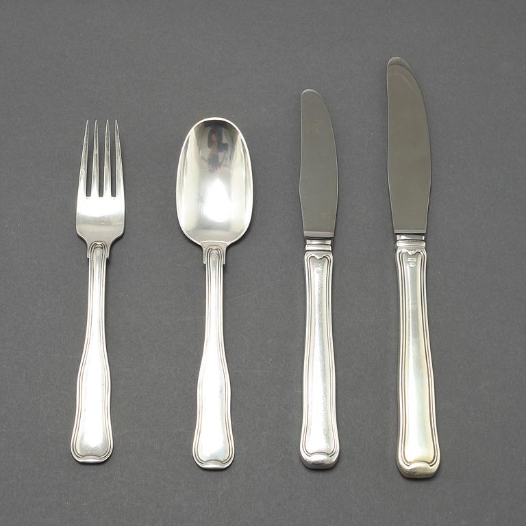 BESTICKSUPPSÄTTNING,  49 delar, silver, "Gammal Dansk", Georg Jensen, Danmark, 1900-talets andra hälft.
