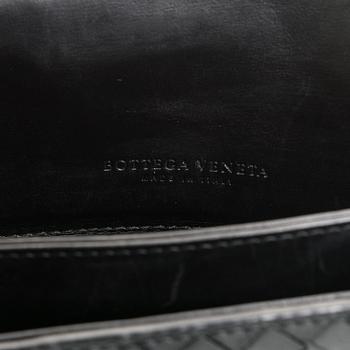 BOTTEGA VENETA Black Intrecciato Leather Briefcase.