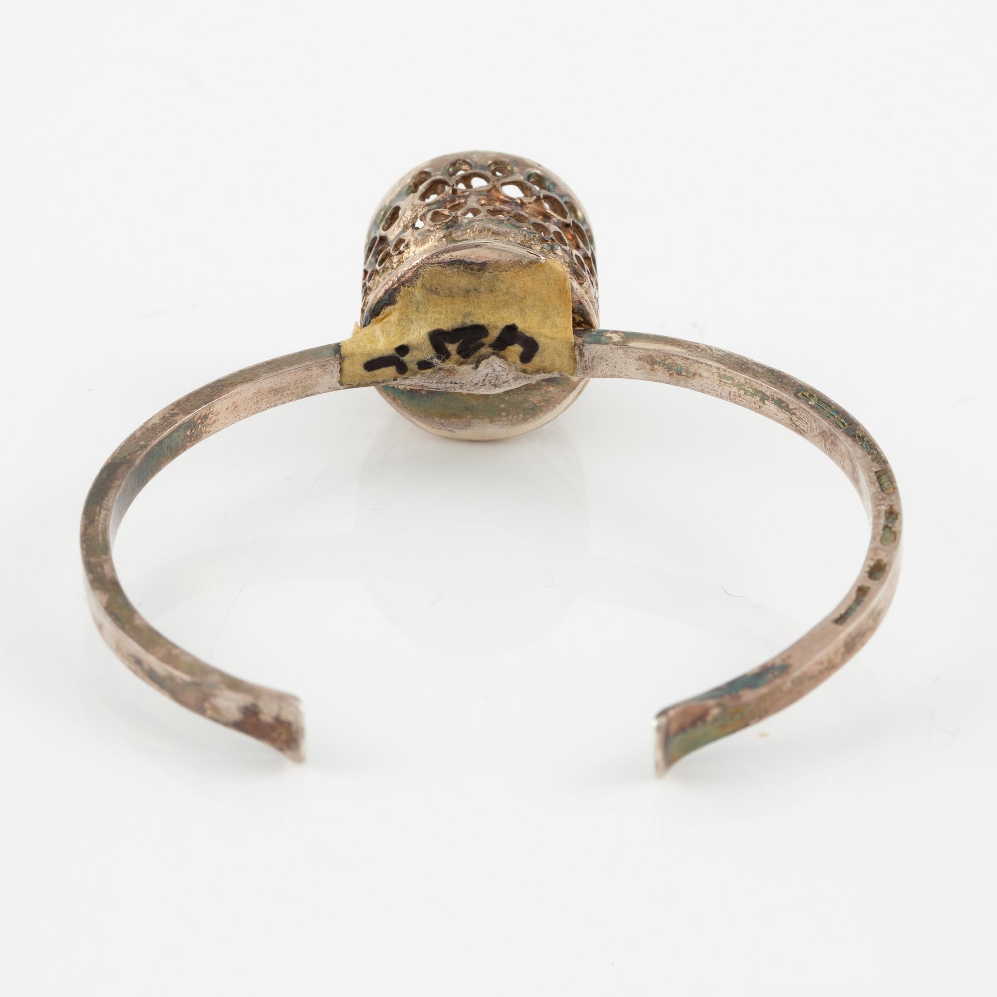 Lars Arby, five arm rings, sterling silver, Gothenburg 1963, 1967 and 1969.