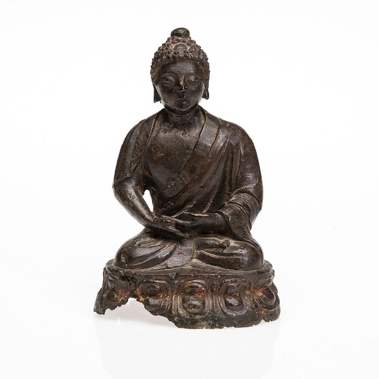 BUDDHA, skulptur, brons, Kina, 1800-talets senare hälft.