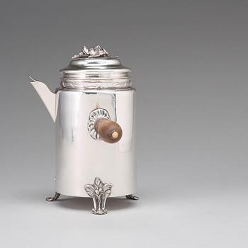 A Swedish 18th century silver coffee-pot, mark of Claes Ekman, Kristinehamn 1774.