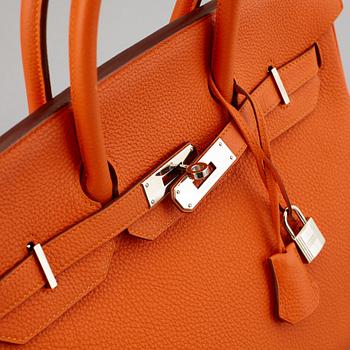 HERMÈS, Orange feu togo leather 'Birkin 35', 2015.