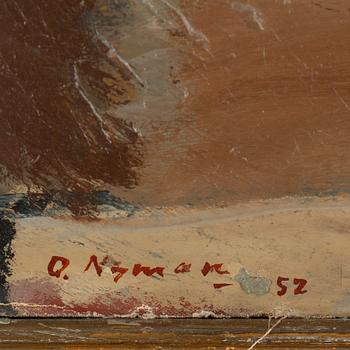 OLLE NYMAN, oil on canvas/paer-panel, signed and dated -52.