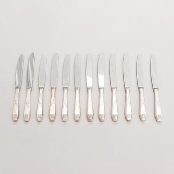 Bestickuppsättning, 38 dlr, silver, "Suomi"-serien, Kultateollisuus, Åbo 1975-93.