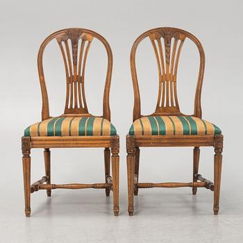 Six Gustavian style chairs, 20th Century.