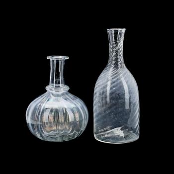 KARAFFER, 2 st, glas, 1800-tal.
