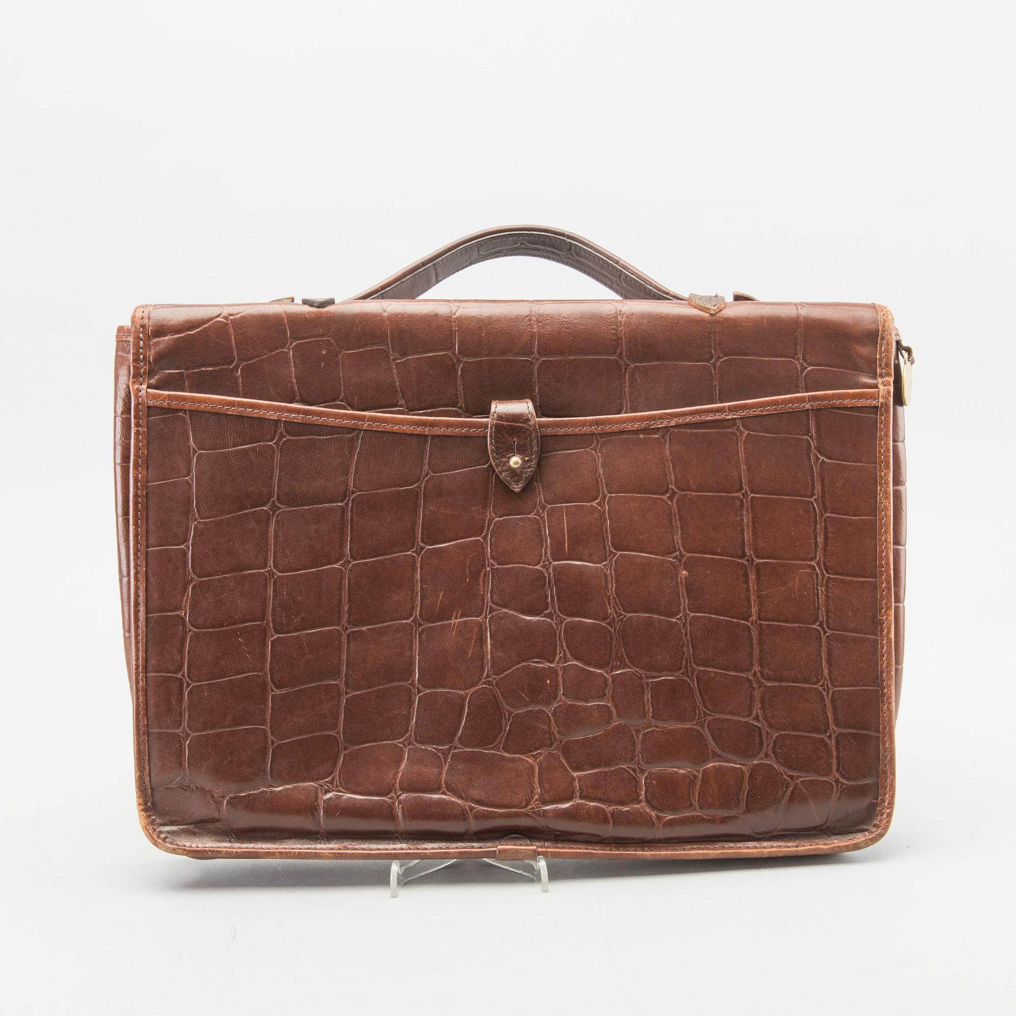 A Mulberry lethter briefcase and document case.