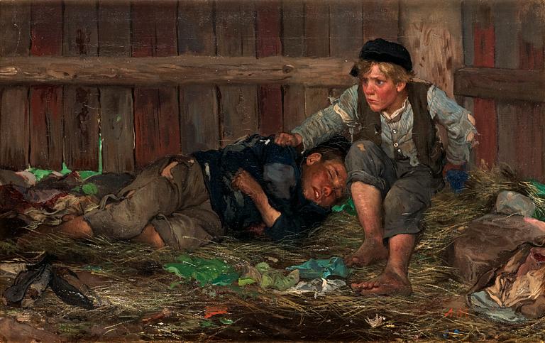 August Malmström, "Polisen kommer" (Watch out, the police is on it's way).