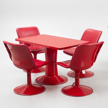 Yrjö Kukkapuro,two "Saturns" tables and eight chairs, Haimi, Finland, 1970s.