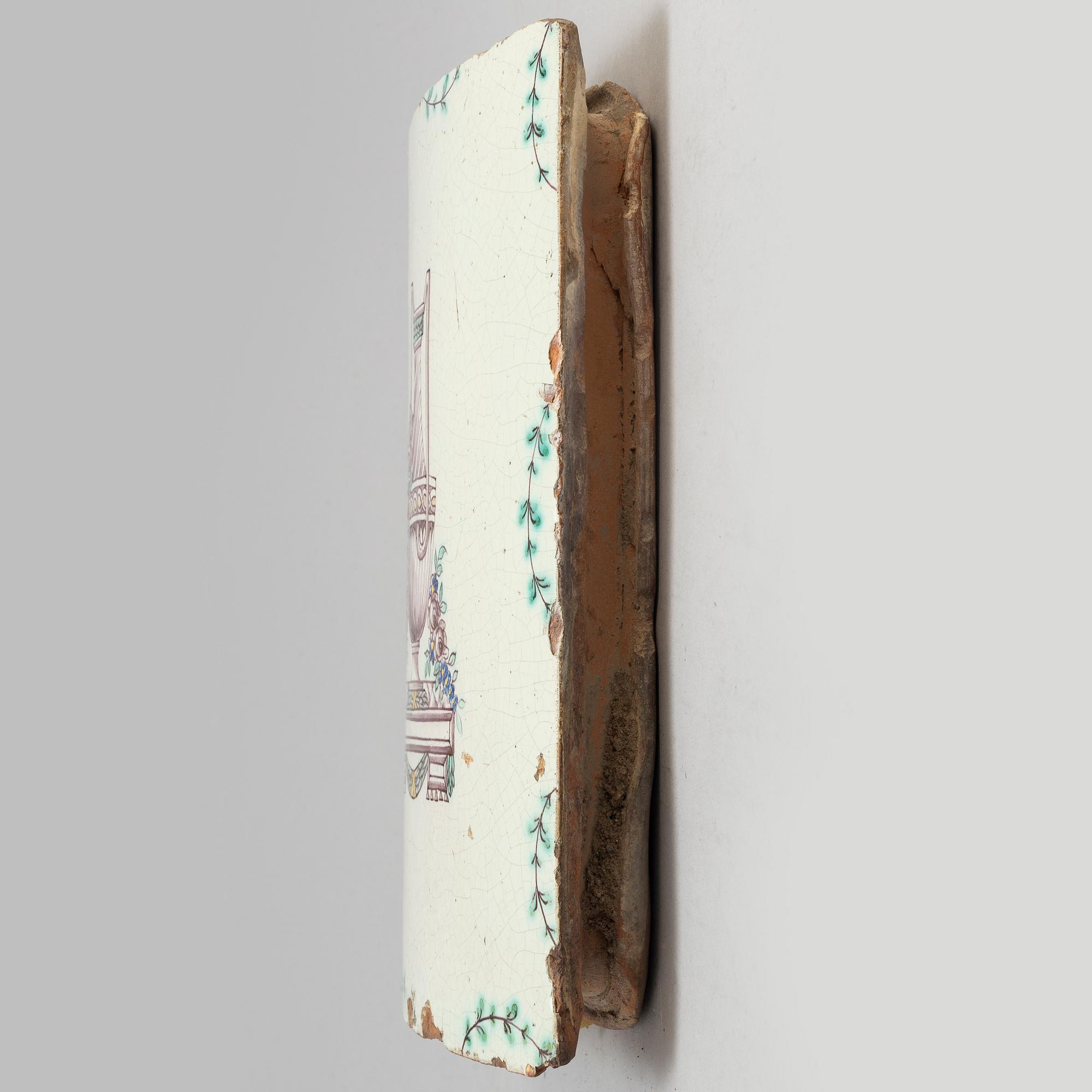 KAKELUGNSDELAR, 3 st, 1700-tal.