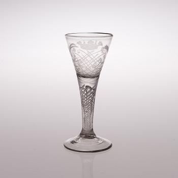 A 18TH CENTURY WINE GLAS, Swedish/Norway.