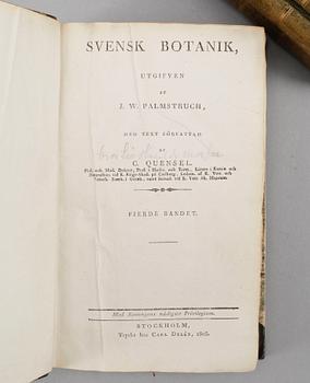 BOKVERK, 4 vol, "Svensk Botanik" utg. Johan Wilhelm Palmstruch, Stockholm, 1803-1805.