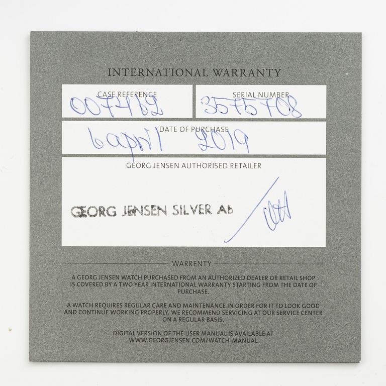 Georg Jensen, design Henning Koppel, wristwatch, 38.5 mm.