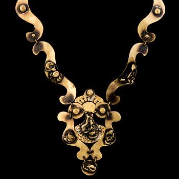 SEPPO TAMMINEN, NECKLACE, brass, 1970s.
