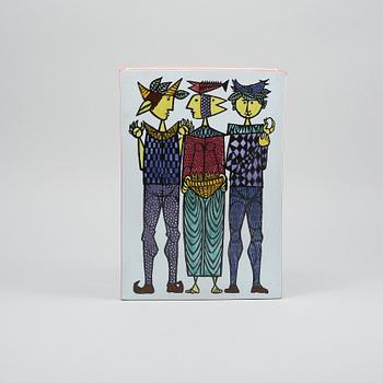 VAS, fajans, "Karneval", Stig Lindberg, Gustavsbergs studio, 1900-talets andra hälft.